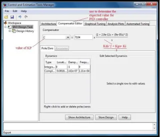 Figure 3.16: Controller Parameter for PID Controller for Patch Actuator 