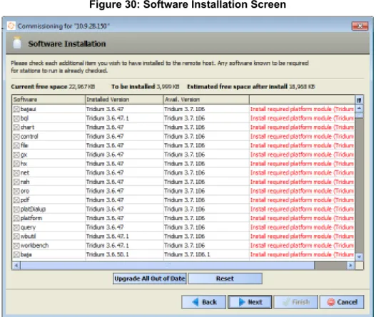 Figure 30: Software Installation Screen