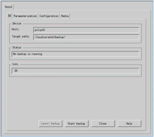 Figure 3: Online DB backup panel.