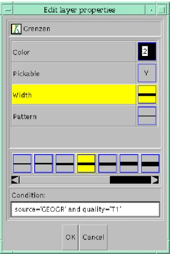 Figure 7: Adjusting visualization properties of boundaries (satisfying specied where-clause)
