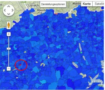 Figure 13: Visualization of the cow density 2010 with normalized values 
