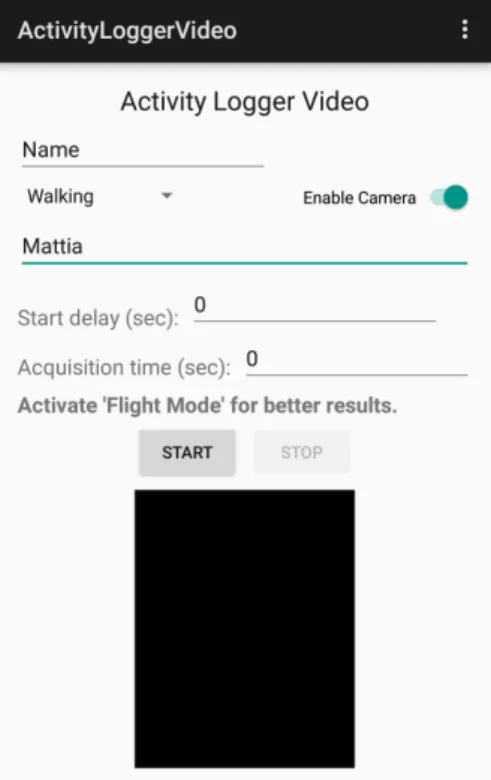 Figure 5.3: Example of recording application home screen.
