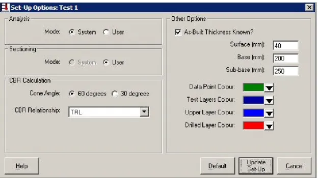 Figure 4.5 Set-Up Options box