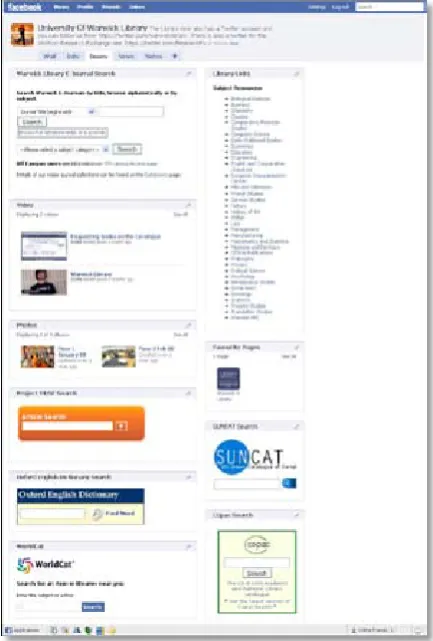 Figure 4. The University of Warwick library Facebook wall