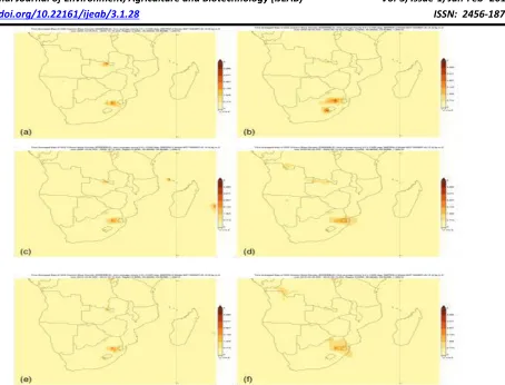 Fig. 10: Satellite images of tropospheric nitrogen dioxide (NO2), 2006. There are high possible chances of trans-boundary pollution from South Africa and Angola into other countries