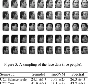 Figure 5: A sampling of the face data (five people).