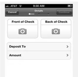 Figure 5. Cheque deposit account selection 