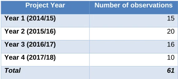 Figure 12 - Observation indicator scale used by research team 