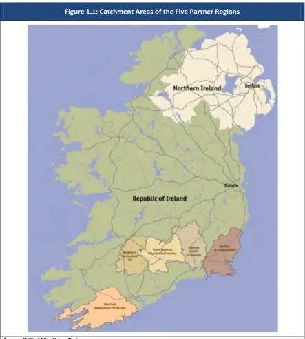 Figure  1.1:  Catchment  Areas  of  the  Five  Partner  Regions    
