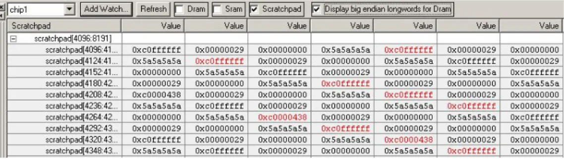 Figure 4.8  Packet information in Scratch ring 