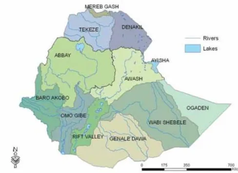 Figure 2 The River Basins of Ethiopia (Awulachewet al., no date) 