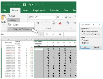 Figure 5. Examples of data processing in Excel (Procedure 3.1, step 7).