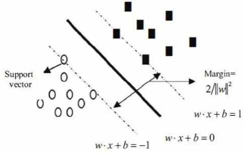 Fig. 1. The optimal separating hyper plane. 