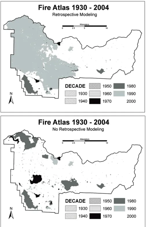 Figure 3 Digital fire atlases used to create the Fire Return Interval Departure (FRID) Index for the South Fork Merced (SFM) watershed