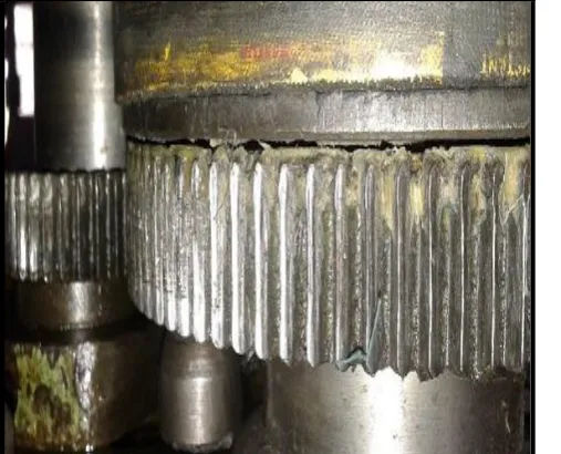 Fig -4: View of pinion with tooth breakage 