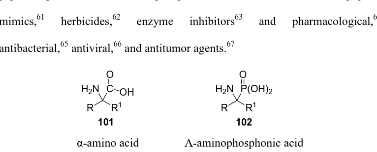 Figure 2.1. Similarities between α-aminophosphonic acids and α-amino acids. 