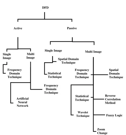 Figure 2.1:  Pictorial representation of the available DFD methods based on the categories