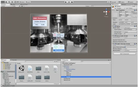 Fig. 5.1 - Augmented reality prototype, using Vuforia in Unity3D