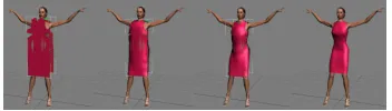 Figure 4: Fitting a garment using ClothFX.