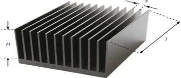 Fig -1: Heatsink with continuous rectangular fins. 