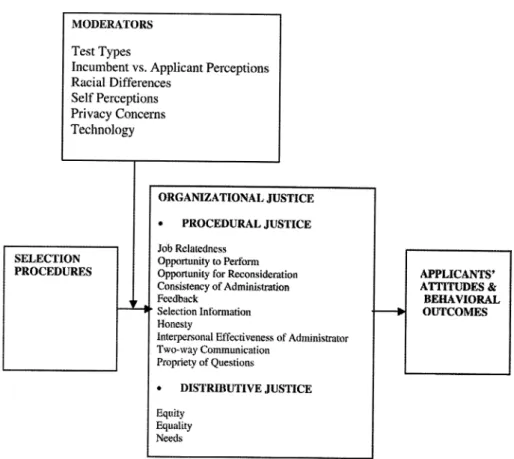 Fig.  1.  Applicant  reactions  to organizational  selection procedures:  A schematic  representation  of the literature.
