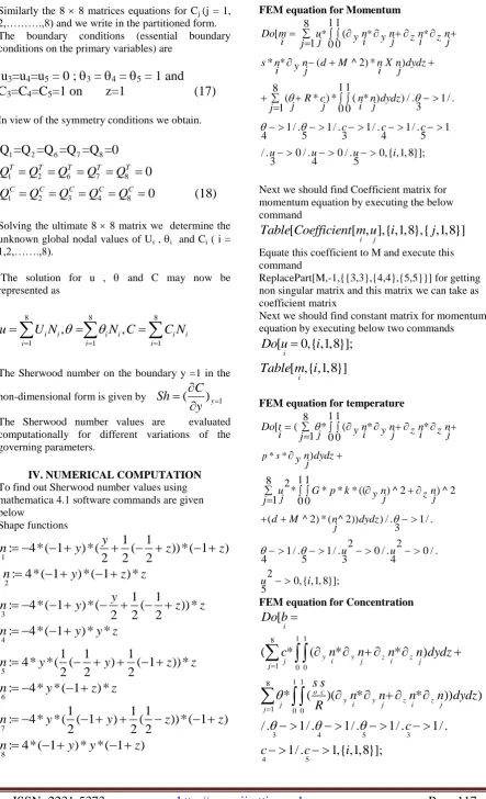 Table Coefficient m u[ , ],{ ,1,8},{ ,1,8}]ijij