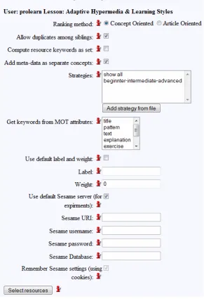 Figure 6: Options and ranking method selecting screen 