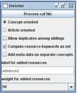 Figure 3: CAF loading; options and ranking method selection screen 