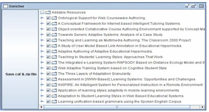 Figure 4: Resource selection screen 