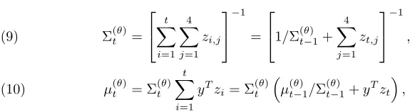 Table 1. Simulation results for the toy problem. Each line sum-aturemarises 50 simulations with N particles and ﬁnal inverse temper- T