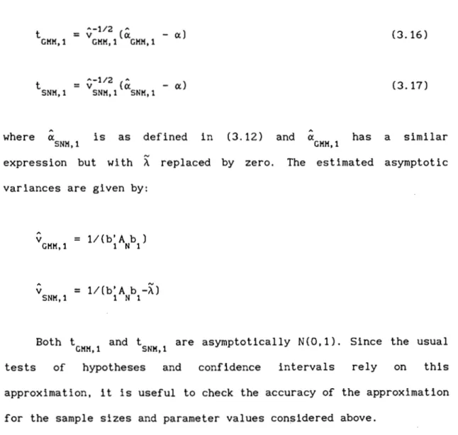 Table  5  reports  finite  sample  quantlles  of  the  t-statistics  based  on  10,000  replicatlons