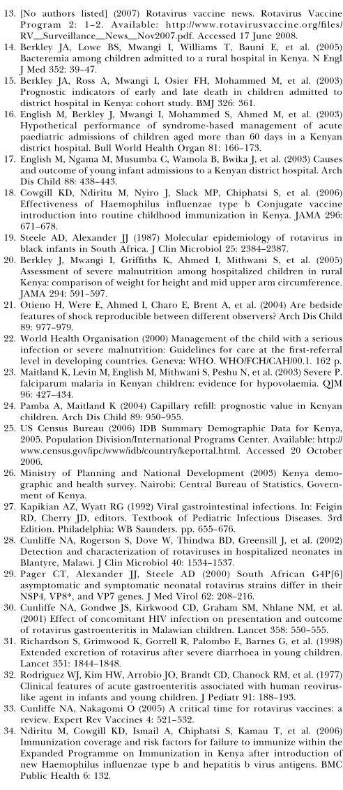 Table S2. Fatality Proportions in Paediatric Diarrhoea Admissions toKiliﬁ District Hospital, Kenya, with or without a Range of Clinical andBiochemical Features