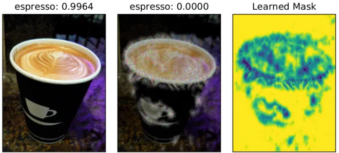 Figure 8: Explanation provided by gradient-based counterfactual explainer [15]. This image on the left is correctly classified using GoogLeNet [36]