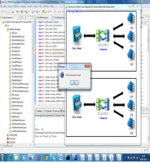 Figure 5(b). File not found in the cloud after checking for duplication 