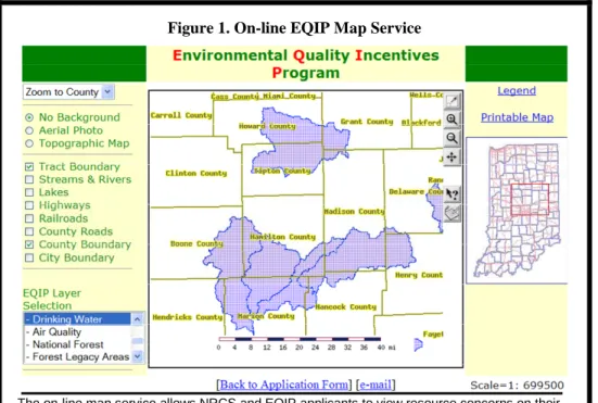 Figure 1. On-line EQIP Map Service