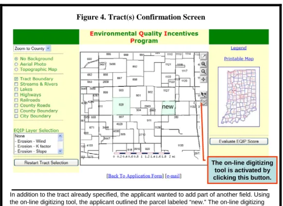 Figure 4. Tract(s) Confirmation Screen