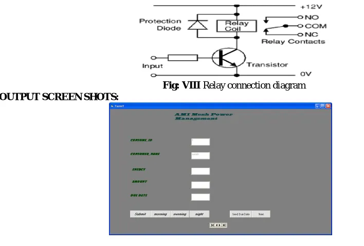 Fig : VII  LCD circuit diagram This circuit consists of a microcontroller and an LCD. This LCD is operating with a data bus 8 bits