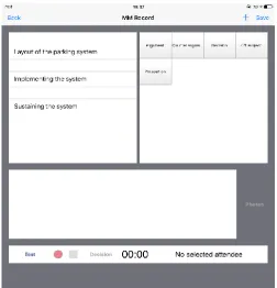 Figure 1. Screenshot of the app MM Record as used in the condition with the topic “bicycle parking” 