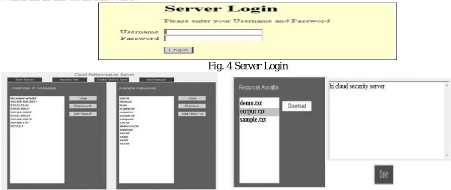 Fig. 4 Server Login 