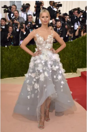 Figure 2.4: The Cognitive Dress with embedded LEDs changing colouraccording to Twitter tweets [27]