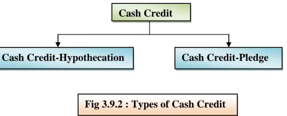 Fig 3.9.2 : Types of Cash Credit 