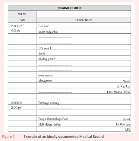 Figure 1  Example of an ideally documented Medical Record