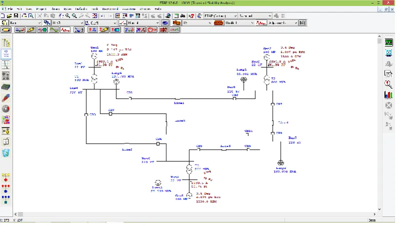 Fig. 5 shows simulation test of 3- machine, 7-bus 