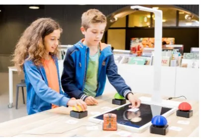 Figure 2 Students playing with Luqo 
