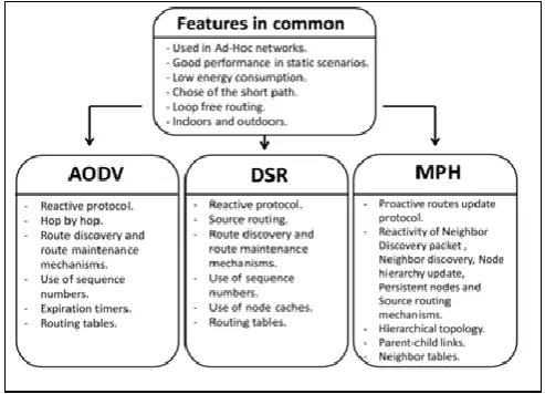 Figure 2: Selection Of Features AODV, DSR, MPH. 