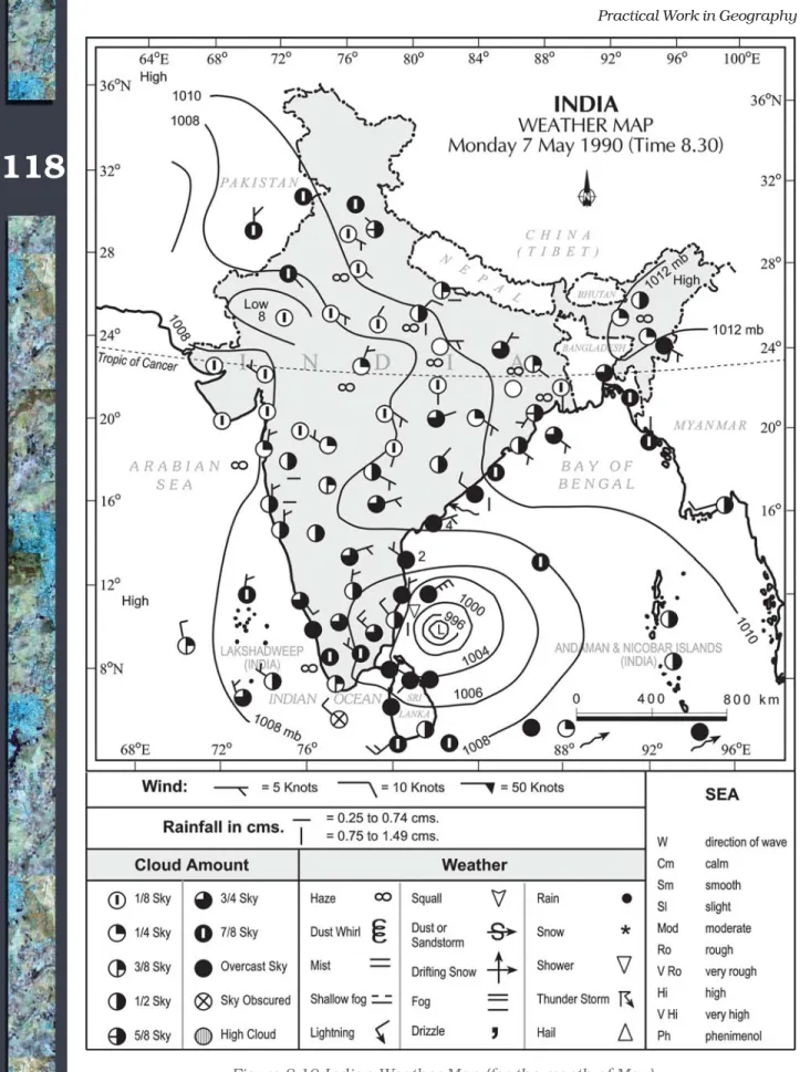 Figure 8.10 Indian Weather Map (for the month of May)