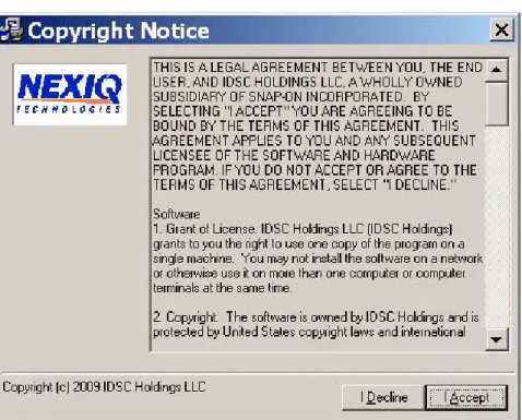 Figure 2.3 Copyright Notice Screen