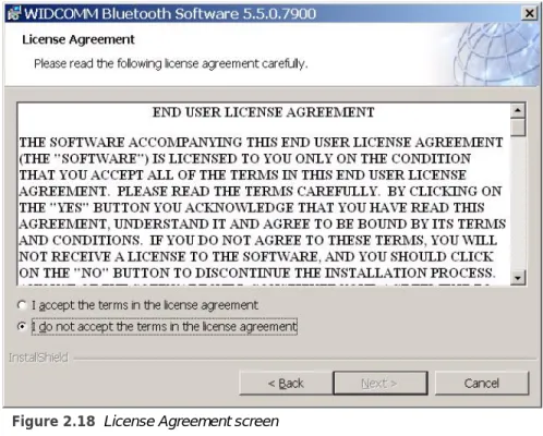 Figure 2.18 License Agreement screen