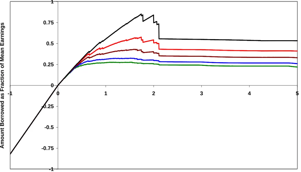 Figure 5. Borrowing Constraints, No Fresh Start