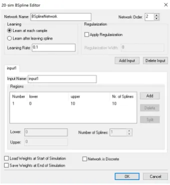 Figure 2.14: The B-spline editor window of 20-sim